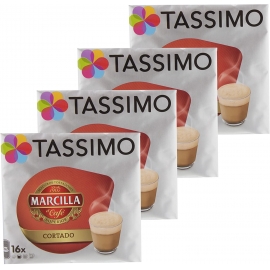 Tassimo Marcilla Cortado Cápsulas- Pack 4 Paquetes (64 Cápsulas)